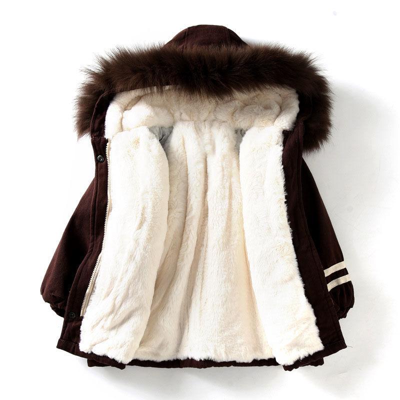 Girls Keep Warm Winter Korean Style Quilted Padded Jacket Women's Mid-length Cotton Coat