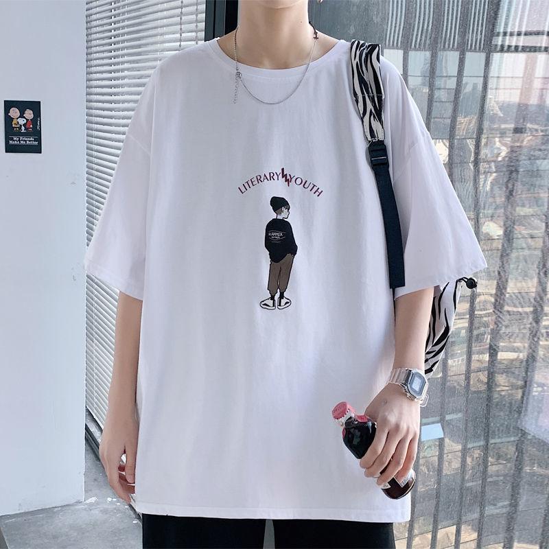 Summer New Short-sleeved T-shirt Men's Loose Trend Round Neck Half-sleeved Clothes