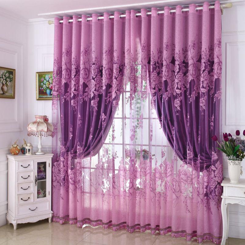 Finished Living Room Curtains Bedroom Balcony Shading Household Double Curtains and Screens, High-end Atmospheric Curtain Fabrics (150×270cm)