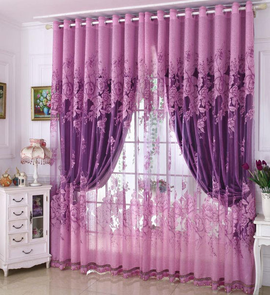 Finished Living Room Curtains Bedroom Balcony Shading Household Double Curtains and Screens, High-end Atmospheric Curtain Fabrics (150×270cm)