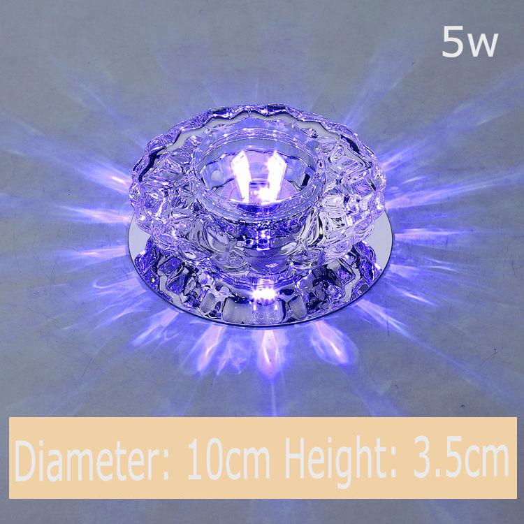 5W LED Crystal Recessed Ceiling Light Warm White+RGB 3 Modes Mini down Lamp Light Aisle Corridor