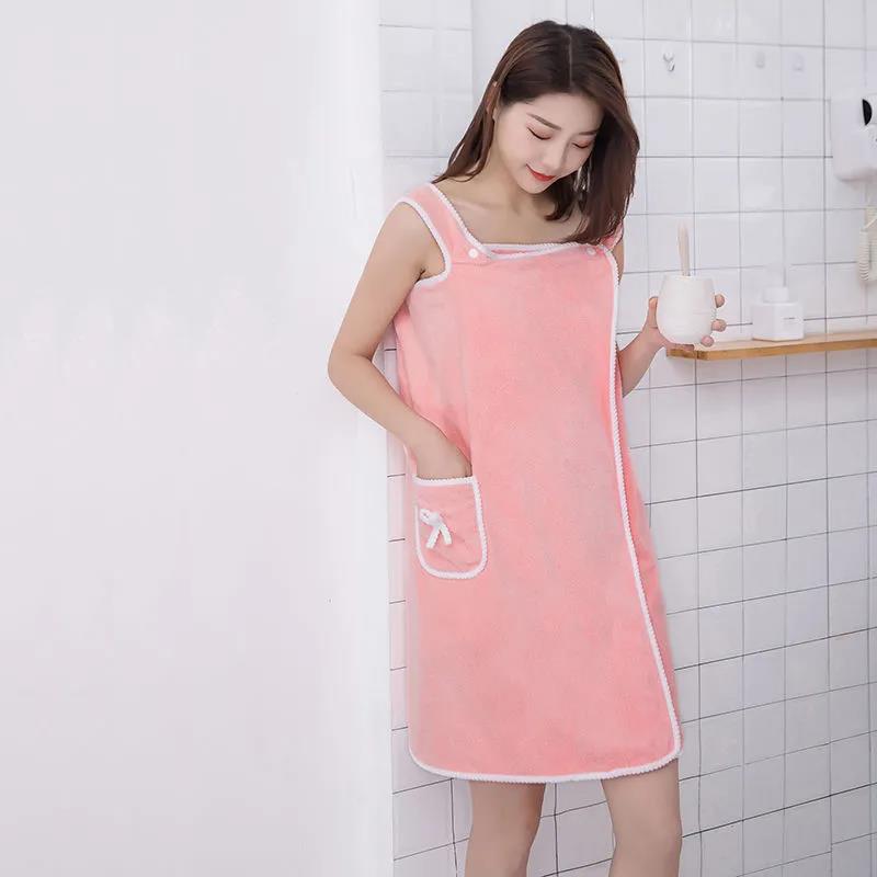 Can Wear Bath Towel Female Sling Bathrobe Bath Skirt Thickened Adult Pure Cotton Skin-friendly Absorbent Gentle Wind