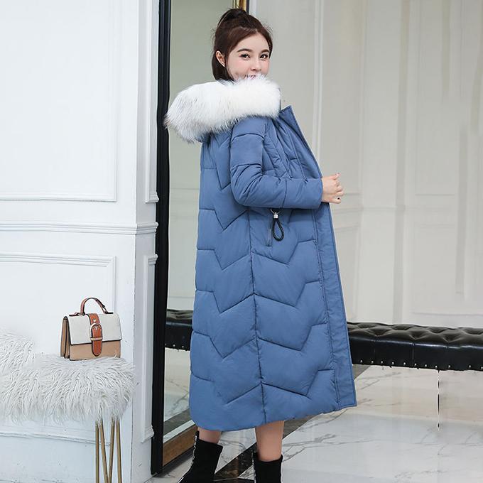 Cotton-padded Jacket Women's Winter Warm Cotton-padded Jacket Women's Hooded Fluffy Fur Collar Mid-length Slim-fitting Cotton-padded Winter Jacket