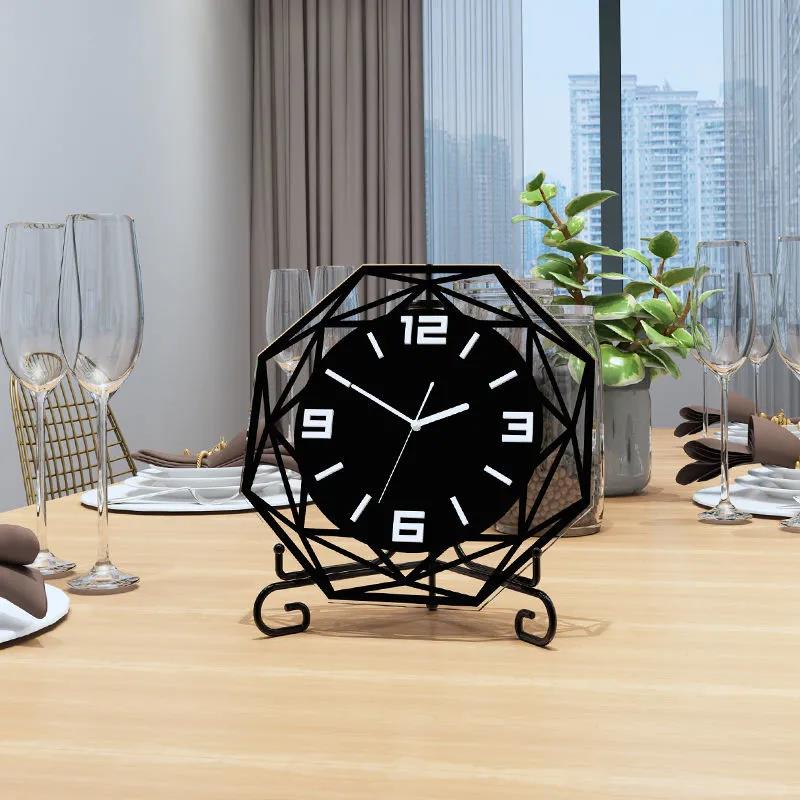 Nordic Creative Desk Clock Living Room Clock Ornaments Modern Minimalist Desk Clock Bedroom Mute Decorative Desk Clock Personality Clock