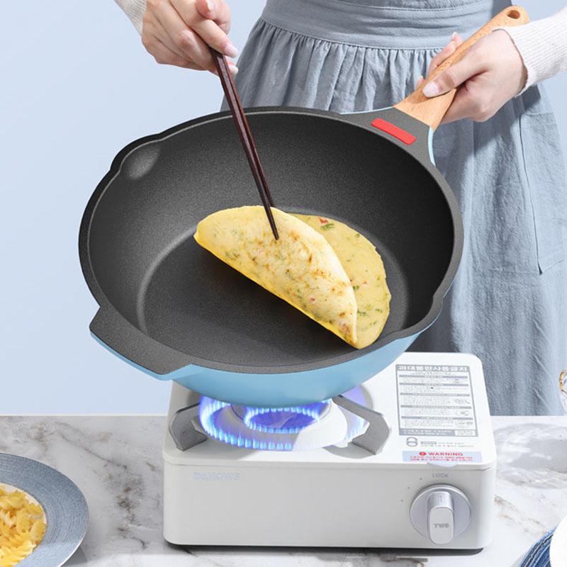 Deep Frying Pan Maifan Stone Wok Non-stick Pan Household Pan Frying Pan Induction Cooker Special Cooking Kitchen Cookware