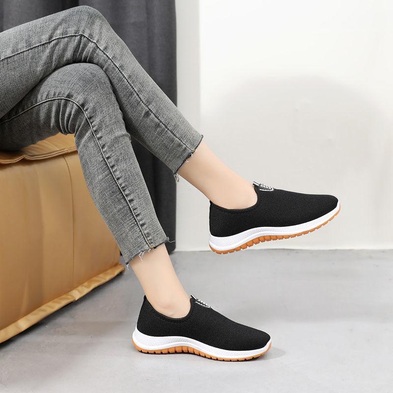 Cloth Shoes Women's Walking Shoes Soft Bottom Non-slip Mom Sneakers Cotton Shoes Breathable Net Shoes Fashion Casual Shoes