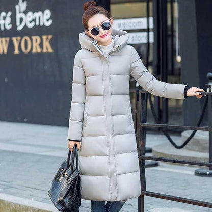 Women Winter Coat  Plus Size Hooded Fashion Warm Women's Down Jacket Biological-Down Elegant Parkas