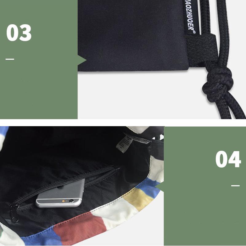 Colorful Casual Unisex Multi-layer Canvas Backpack Travel Drawstring Closure Large-capacity Sports Waterproof