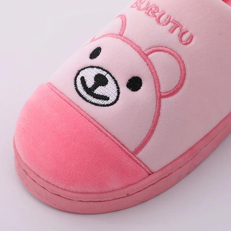 Winter Unisex's Cotton Slippers Non-slip Warm Couples Plus Velvet Slippers Women's Thick Bottom Plush Slippers