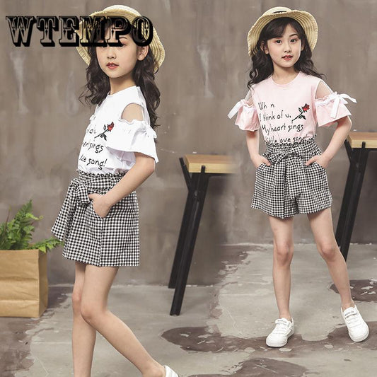 Short Pants 2pcs Kids Baby Girls Summer Outfits Clothes T-shirt Tops Shorts Pants Set