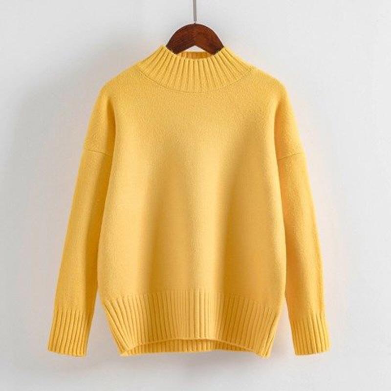 Autumn and Winter Women Lapel Large Twisted Long Sleeved Sweater Women Knit Top