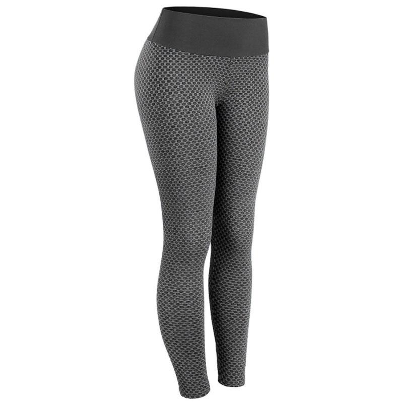 Women's High Waist Fitness Pants Honeycomb Pattern Jacquard Hip Lift Quick-drying Breathable Yoga Pants Thin High Elastic Tights Jogging Trousers