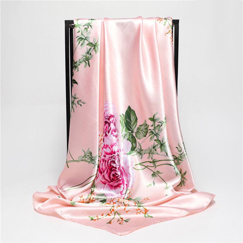 Fashion Print Scarves For Women Silk Satin Scarf Female 90*90cm Square Shawl Scarfs For Ladies