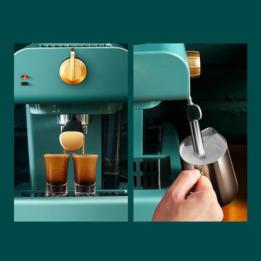 220V Automatic Espresso Coffee Maker W/ Built-In Milk Frother Cappuccino Latte Coffee Maker Retro Vintage Design Coffee Machine