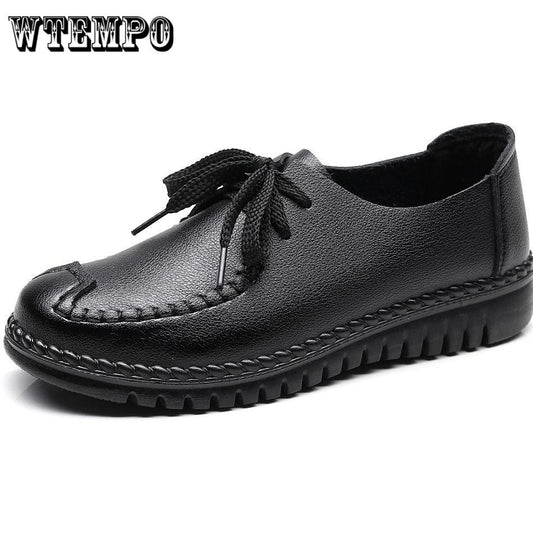 Women Leather Shoes Moccasins Mother Loafers Soft leisure Flats Female Driving Casual Footwear