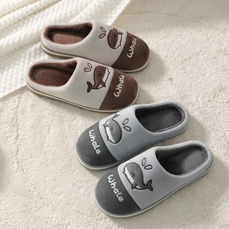 Winter Unisex Indoor Cotton Slippers Thick-soled Non-slip Home Household Couple Slippers Warm Thick Plush Slippers