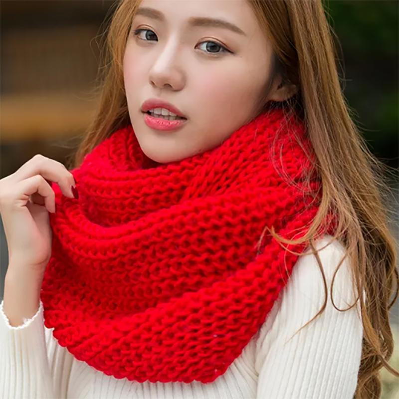 Korean Version of Thick Women's Scarfs Pullover Warm Scarf Women Autumn and Winter Woolen Winter