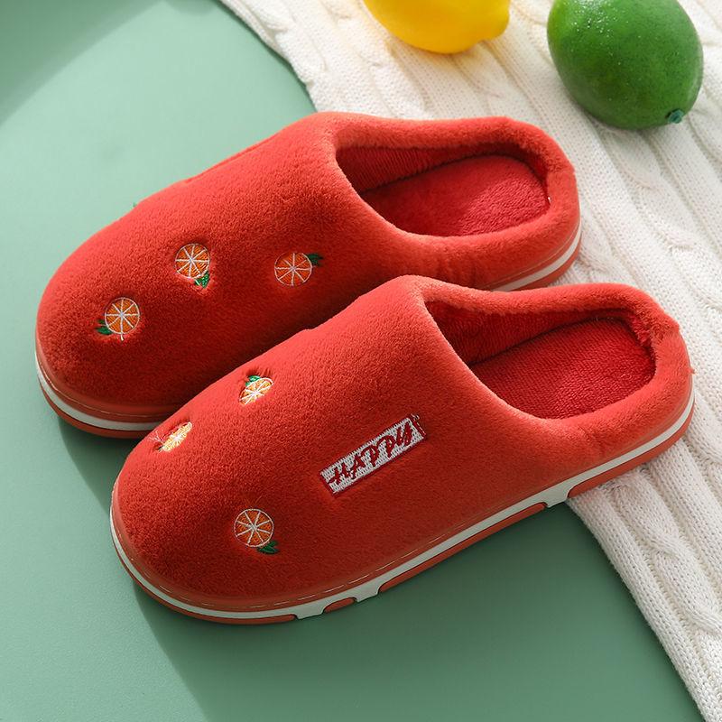 Autumn and Winter Pure Cotton Slippers Indoor Non-slip Soft-soled Shoes Warm Simple Plush Cotton Shoes