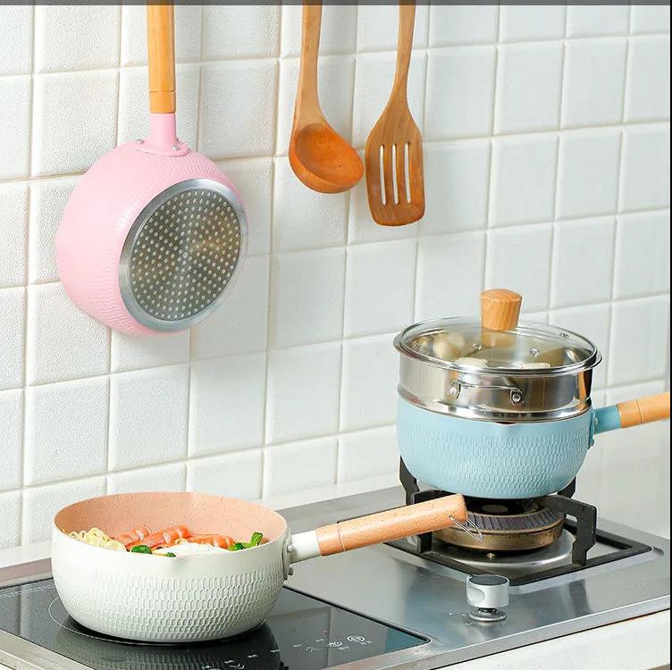 Japanese Maifan Stone Snow Pan Non-stick Pan Household Noodle Cooking Instant Noodle Small Pot Induction Cooker Stock Pot Small Cooking Pot Milk Pan