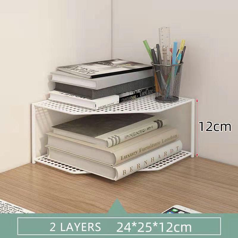 Desktop Corner Bookcase Corner Shelf Triangle Corner Bookcase Storage Rack Kitchen Bathroom Shelf Home Organizer Snack Storage Box