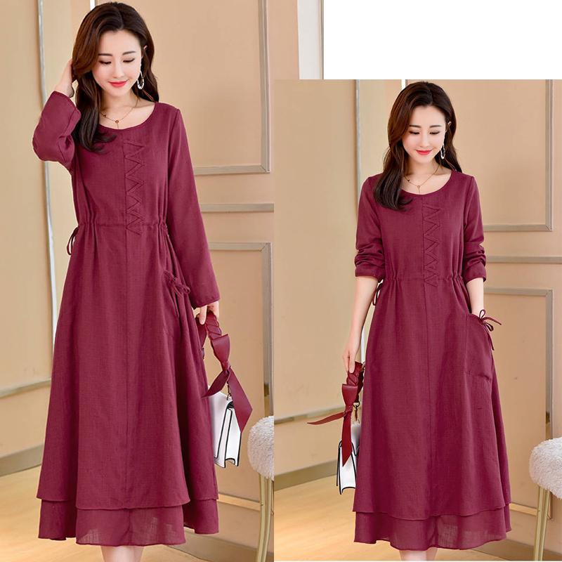 2020 Women Summer Style Vestido Cotton Casual Plus Size Ladies Dress Casual Linen Dress Dress