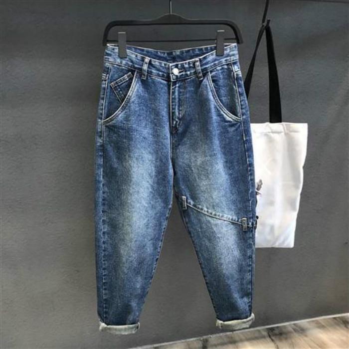 Retro Jeans Men's All-match Loose Tapered Small Straight Wide-leg Pants