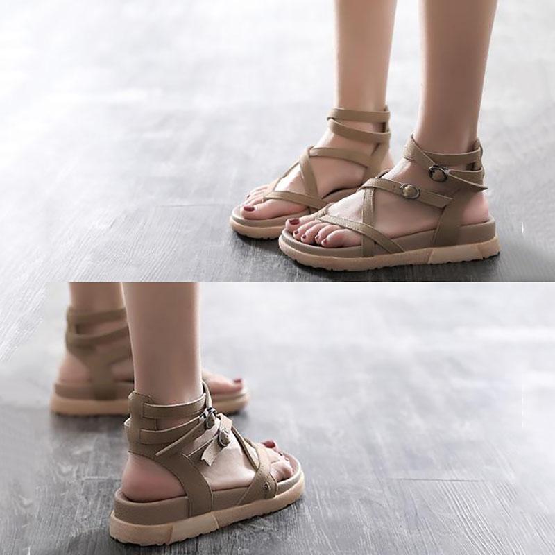 All-match Word Buckle Flip Flops Women's Sandals Summer Platform Platform Shoes Student Flat Roman Shoes