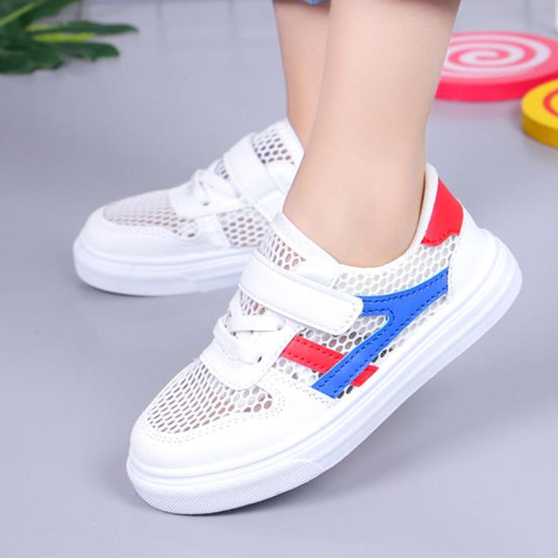 Breathable Net Shoes for Boys and Girls Summer All-match White Shoes Children's Board Shoes Mesh Sports Shoes Student Shoes