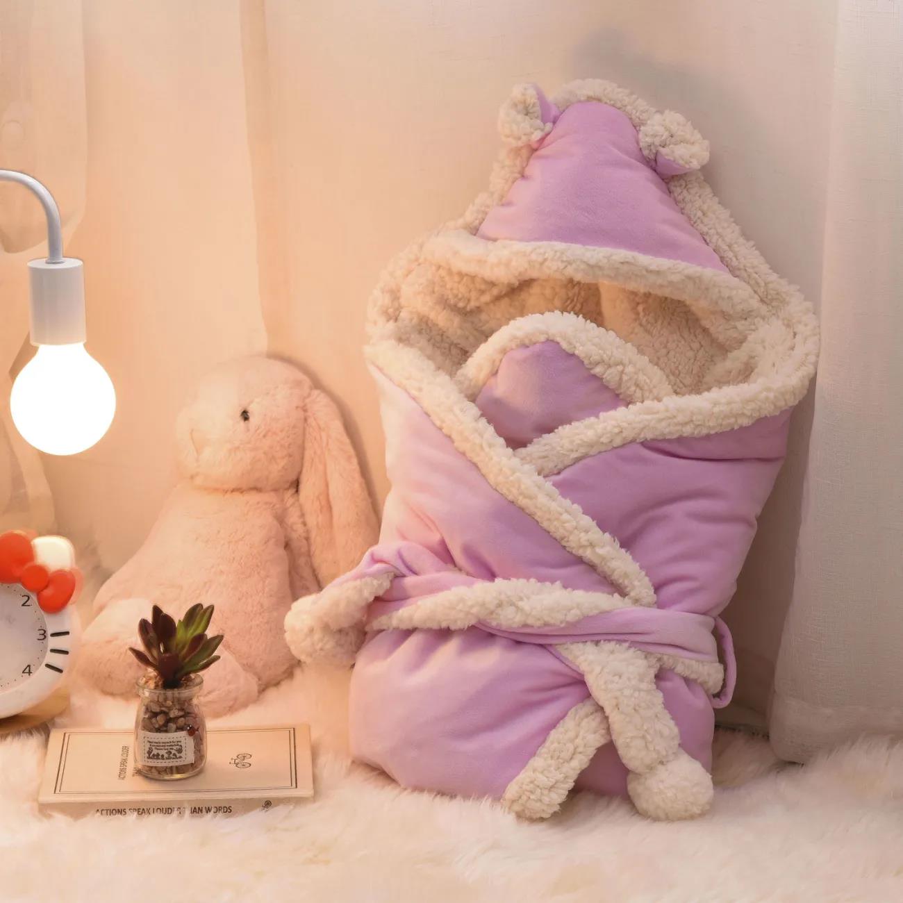 Baby Holding Quilt Thickened Autumn and Winter Newborn Cloak Multifunctional Dual-purpose Going Out Coral Velvet Blanket