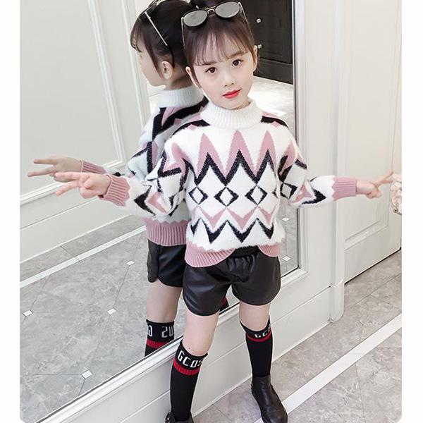 Autumn and Winter Thick Sweater Girl Slim Long-sleeved Bottoming Blouse Children's Sweater