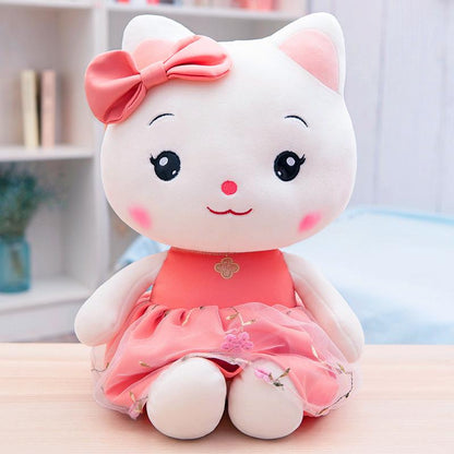 Children's Plush Cartoon Cat Stuffed Animals Toys Lovely Soft Doll Toys Dress Up Princess Doll Girl's Gift