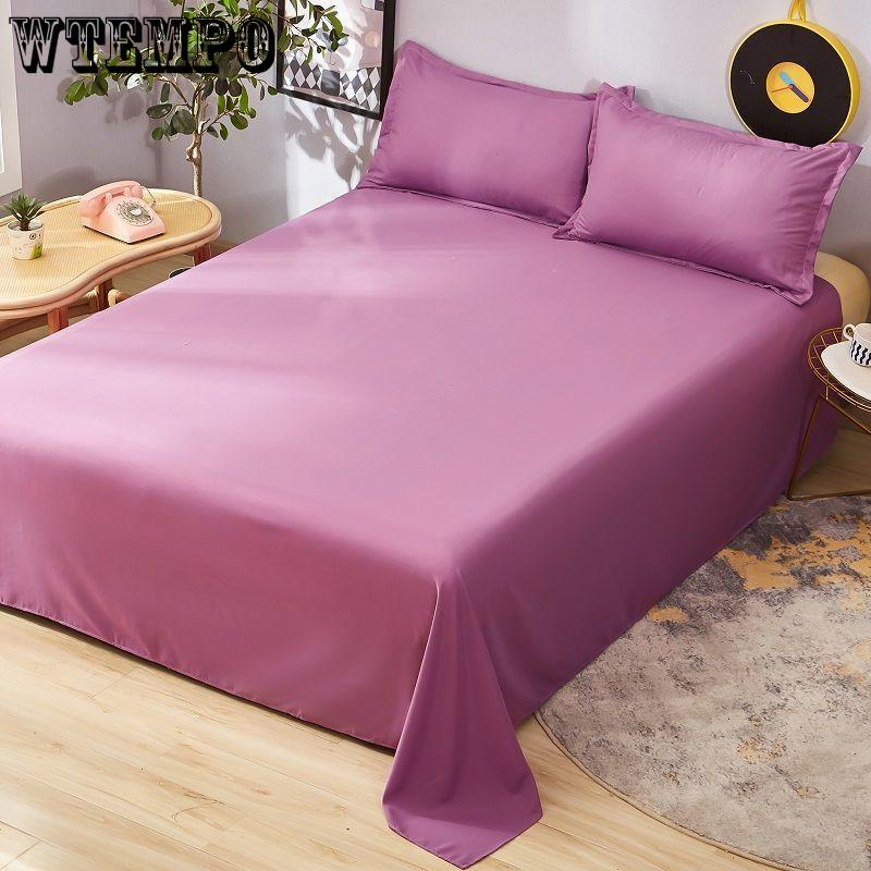 Bedding Cotton Queen-size Bed Sheet One Piece Soft Sheet Extra-large Size Simple Pure Color High-quality Bed Sheet