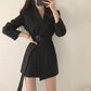 Women's Suit Jacket Korean Style Lace-up No Buckle Spring  Autumn Loose Casual Season Jacket Small Suit