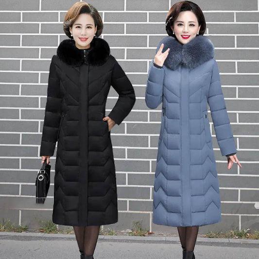 Large Size Parkas Women Parkas Winter Lady Fur Collar Warm Outwear Down Coat Warm Long Overcoat