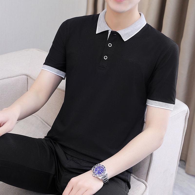 Men's Short-sleeved T-shirt Summer New Style    Shirt Half-sleeved Shirt Lapels with Collared Clothes