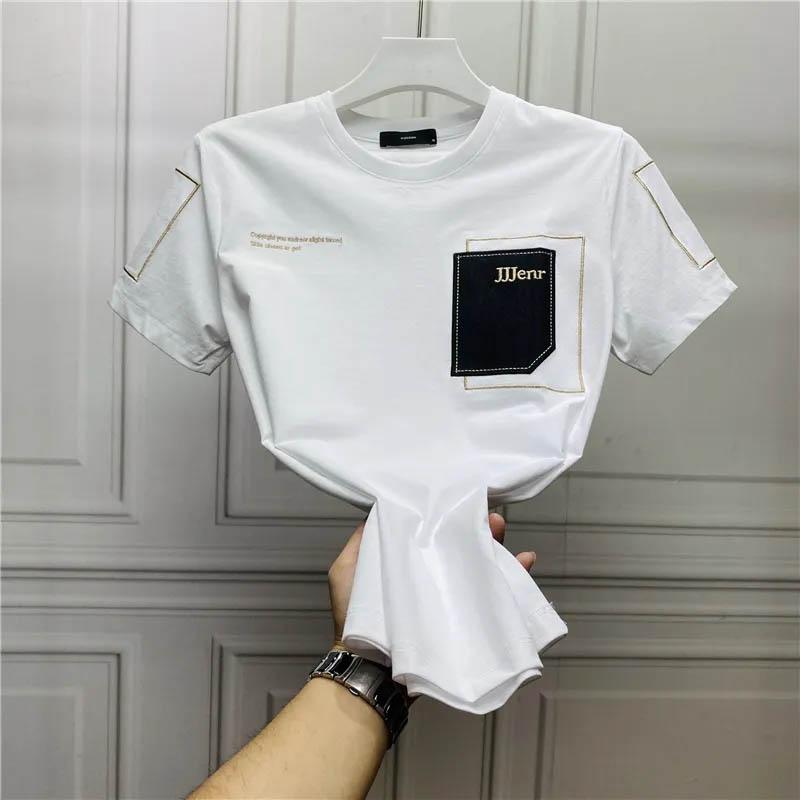 Summer Short-sleeved Men's Fashion Brand Personality Clothes Half-sleeve Round Neck Casual Cotton T-shirt