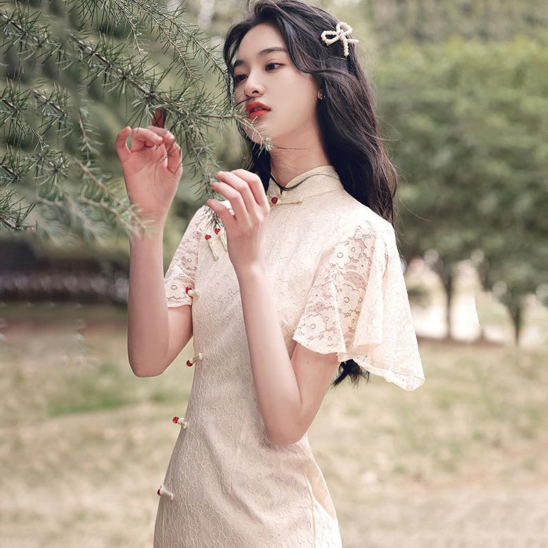 Cheongsam Improved Everyday Dress Women's Summer Young Style Little Fresh Girl Fishtail Skirt