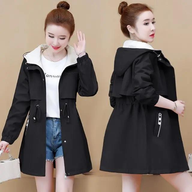 2021 New Autumn Women Jacket Casual Basic Coat Pocket Zipper Jackets Long Sleeve Female Windbreaker Loose Hooded Outwear