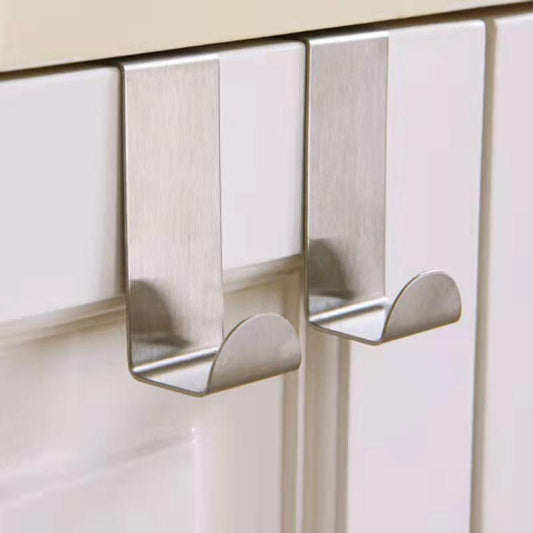 2/6/10/20Pcs Stainless Steel Z-shaped Door Rear Hook Coat Rack Refrigerator Towel Hanging Shelf Organizer Non-marking Hook Hanger Door-back Hook