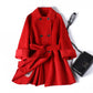 Warm Windbreaker Large size Woolen coat Autumn Winter Large Size Woman's Clothing Long Sleeve