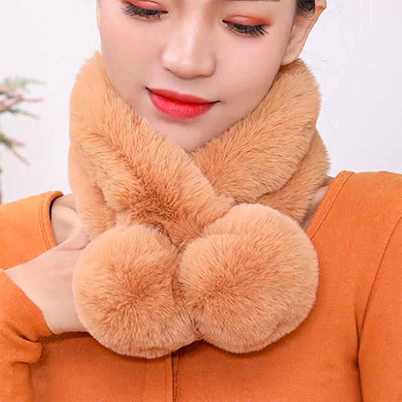 Scarf Women Winter Rex Rabbit Fur Imitation Fur Winter Scarf Women Thick Warmth Collar All-match