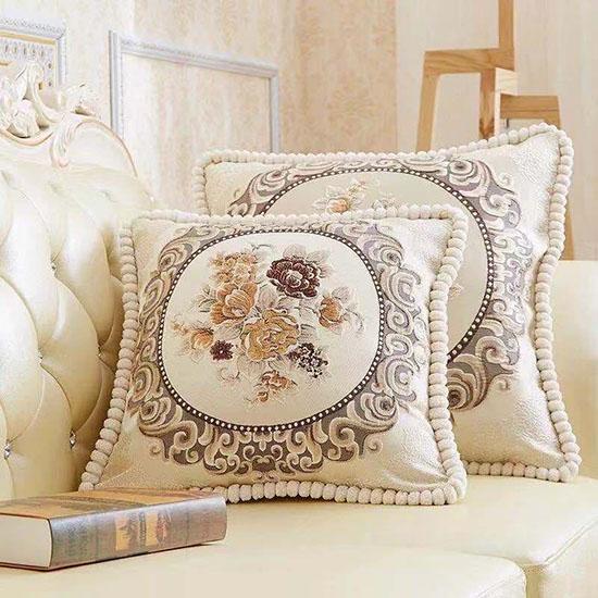 Washable Cushion Covers  European-style Printed Sofa Pillowcase Cover for  Living Room Car Pillow Cushion Lumbar Support Cover Removable