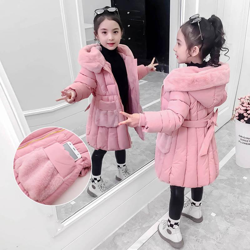 Children's Clothing Winter Jacket for Girls Winter Coat Hooded Velour Winter Girls Jackets Outwear