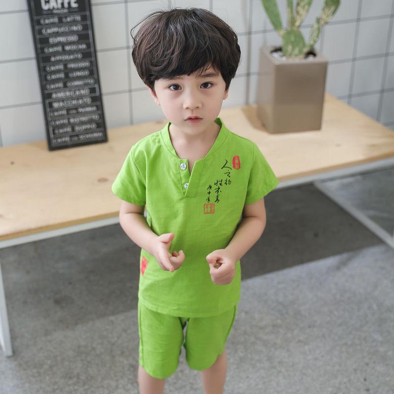 Kids Clothing Boy Suit Summer  Short-sleeved Casual  Baby Children 1-9 Years Old Two-piece