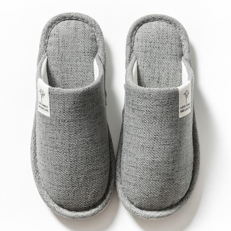 Autumn Winter Cotton Slippers Indoor Men's Non-slip Soft Bottom Cotton Slippers Home