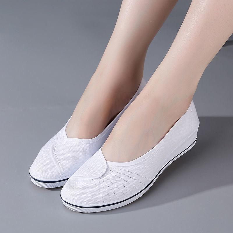 Nurse Shoes Women's Wedges Canvas Shoes Women's Cloth Shoes Non-slip Comfortable Lightweight Nurse Women's Shoes