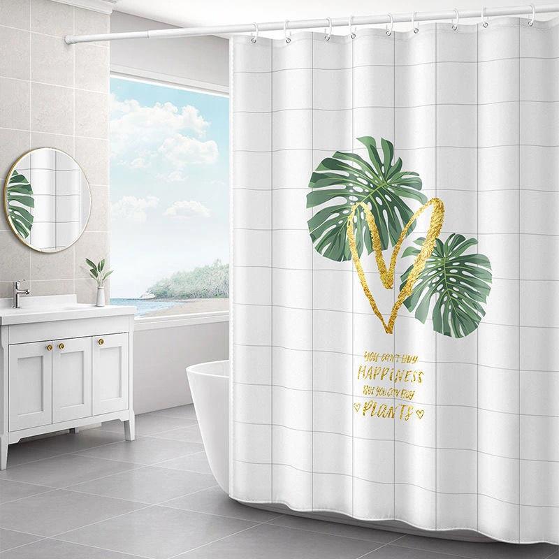 Bathroom Partition Curtain Waterproof and Mildew-proof Hook Curtain Shower Curtain