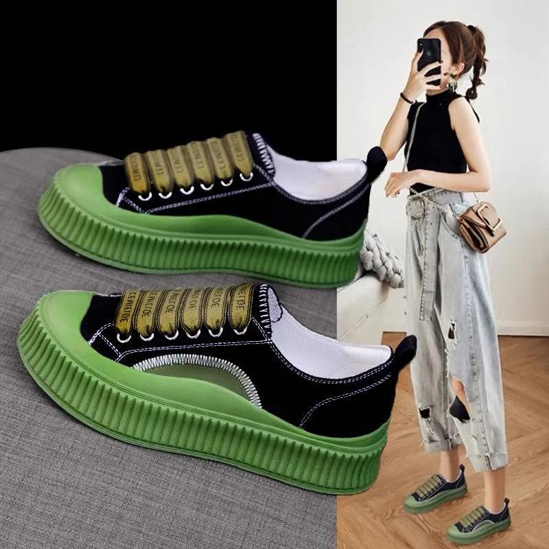 Canvas Shoes Female Summer Thick-soled White Shoes Female Students Korean Version of Wild Board Shoes Niche Original Shoes Women