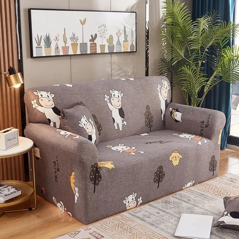 Cartoon Sofa Covers for Living Room Elastic Sofa Slip Covers 1/2/3/4 Seaters Anti Slip Universal Casual Simple Pet Home Decor Sofa Slipcover