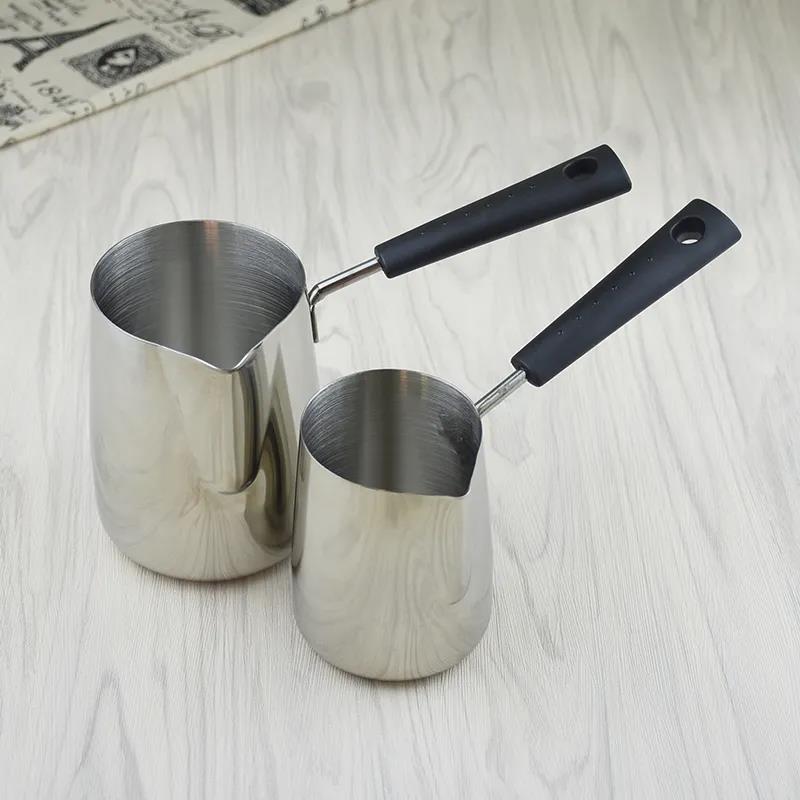 Stainless Steel Pouring Pot Coffee Garland Cup with Long Handle Thickened Cylinder Point Nip Milk Foam Pot Tool 350/600/1000ML